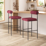 Livorno Barstool - Set of 2 Red & Bronze 109814 Zuo Modern