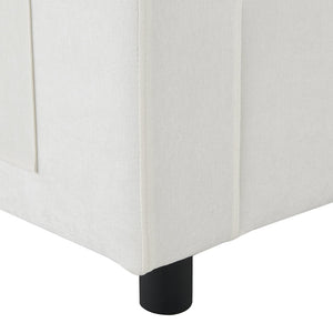 English Elm [video]86.5'' Chenille U-shaped Sectional with Dual Ottomans and Storage Pockets for Living Rooms White N723S7723A
