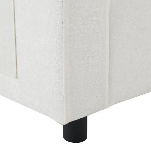 English Elm [video]86.5'' Chenille U-shaped Sectional with Dual Ottomans and Storage Pockets for Living Rooms White N723S7723A