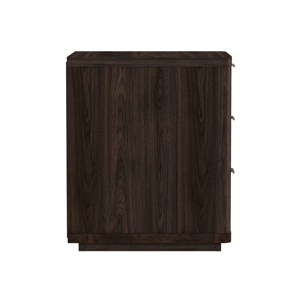 English Elm Evelyn 20" Modern Nightstand In Brown - 3-Drawer Bedside Storage With Stylish Design & Easy Access B365P398521
