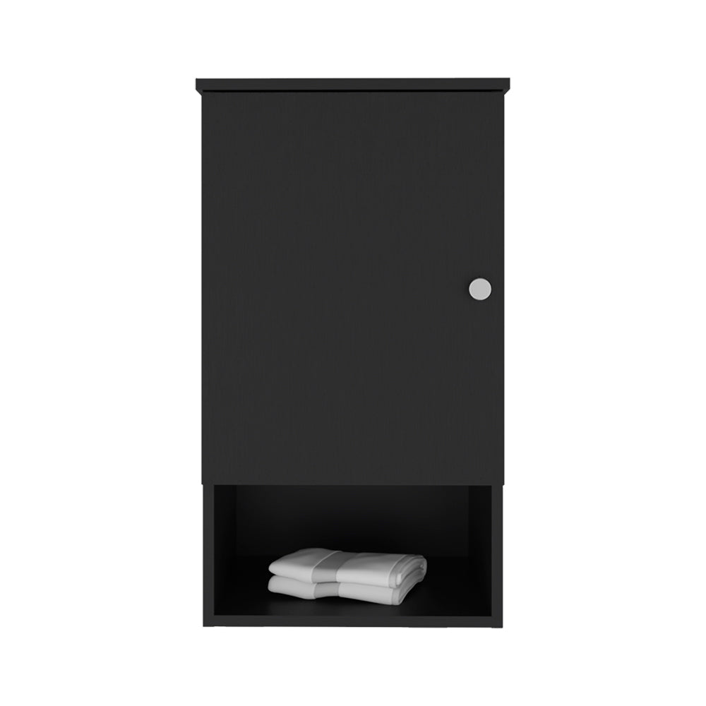English Elm Medicine Cabinet Porto Black - Engineered Wood Bathroom Storage, Soft-Close Door, 3 Shelves, Slim Design B092P238699
