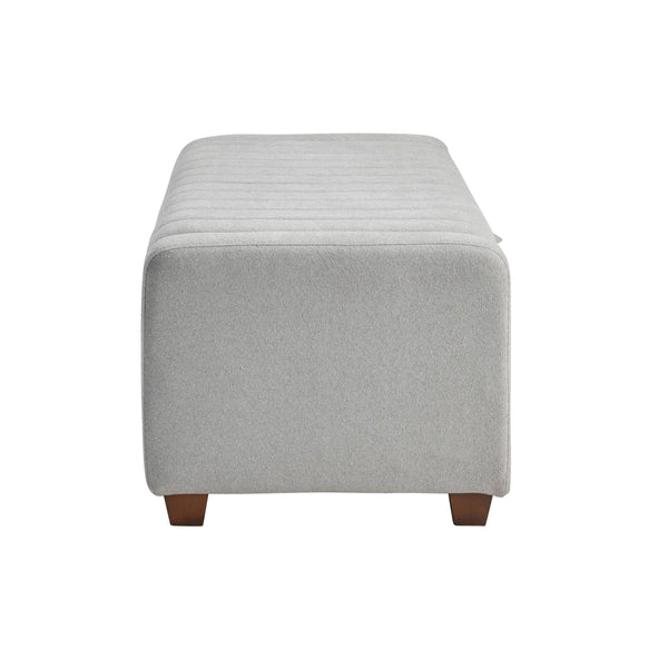 English Elm Contemporary Upholstered Storage Bench with Boucle Fabric, Plywood Frame, Foam Cushion & Solid Wood Legs Gray 50.5 L x 23.5 W x 17.5 H B011P298370
