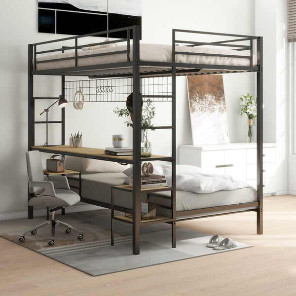 English Elm Ethan Full Over Twin Bunk Bed With Desk, Charging Station & Safety Guard For Smart Room Solutions B083S00006