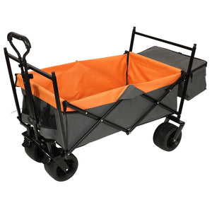 English Elm 480lbs Foldable All-terrain Wagon with Canopy Mosquito Net for Camping Outdoor Orange W2932P253227