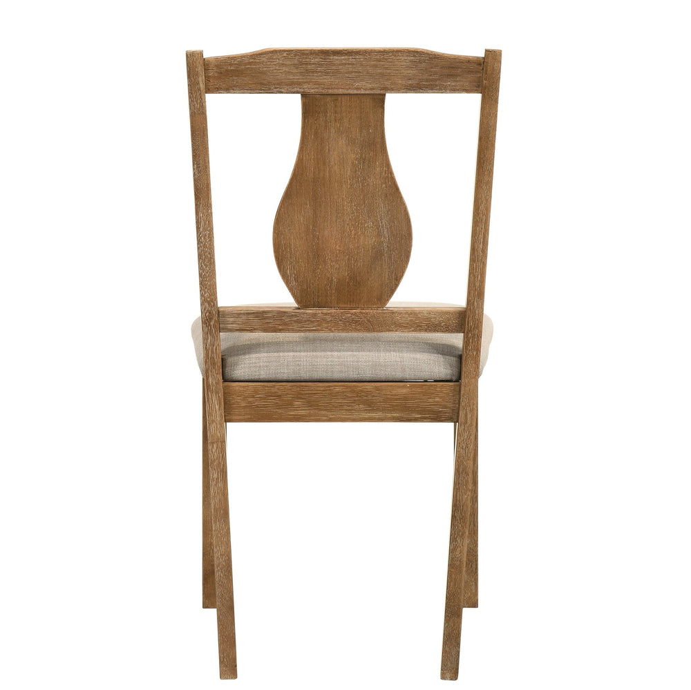 English Elm Weathered Oak Five-Piece Dining Set with Padded D22 Foam Seats, Warm Grain Finish for Cozy Meals B062P209306