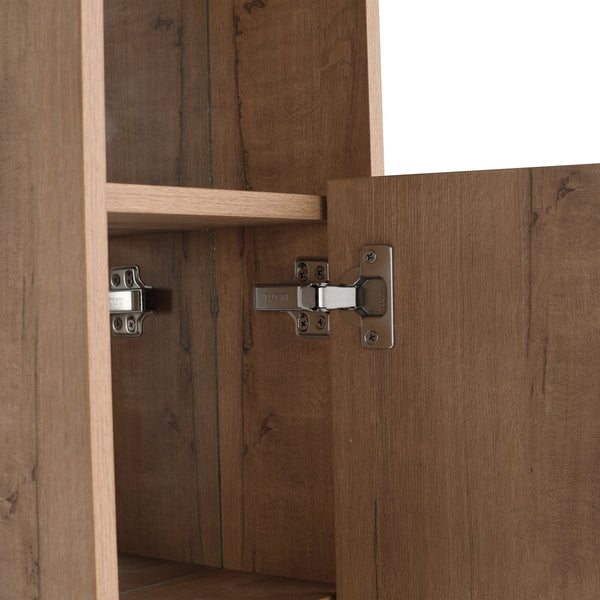 English Elm 10'' Wall Mounted Mirrored Bathroom Cabinet Plywood Build with Soft Close Hinge Storage W999P470298