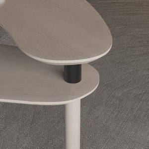 English Elm Contemporary rotatable cocktail table with 360° swivel top, sintered stone & MDF surface, space-saving design Dark Brown W2899P372753