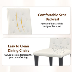 English Elm Table 5-Piece Stylish Dining Set With Textured Black Wood Table & Ergonomic White Pu Chairs W1151S04310-GIGA