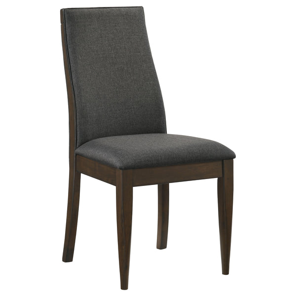 English Elm Paloma Grey/Dark Walnut Solid Back Side Chairs Set of 2 — Modern Padded Dining Seats, Sturdy Asian Hardwood B062P344882
