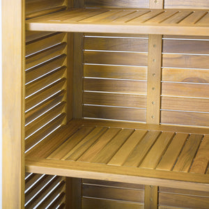English Elm Christopher Knight Home® - Whitney Acacia Wood Cabinet Teak Finish — Durable Indoor/Outdoor Storage 62" Tall, Easy Assembly, Spacious N775P177407T
