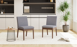 English Elm Christopher Knight Home® - DINING Chair with Upholstered Fabric Seat and Sleek Wood Legs — Compact Modern Comfort & Style DARK GREY 58924.00DGY