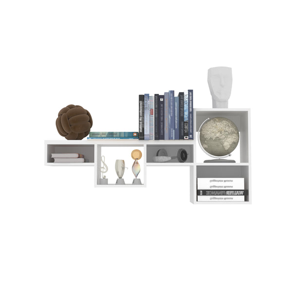 English Elm Wall Shelf Kiowa White – Sleek Engineered Wood Wall-Mounted Office Organizer for Books & Decor (36.6") B092P238738