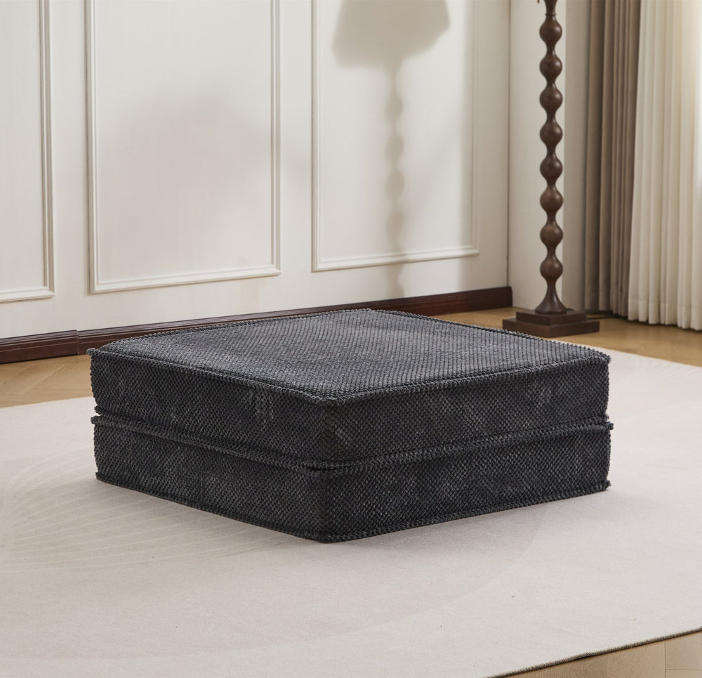 English Elm Compression Modular Sofa Bed - Convertible Boneless Design, Plush Fleece, No Assembly, Dark Grey W3723P377152