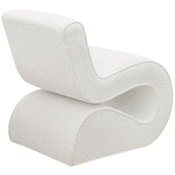 English Elm Austin Cream Bouclé Upholstered Armless Curved Chair — Sculptural Plush Accent Seat for Modern Homes B062P299954