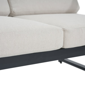 English Elm Christopher Knight Home® - NAVAN Aluminum 4-Piece Chat Set with Beige Olefin Cushions, Black Finish, Comfortable Outdoor Seating N775P243378B