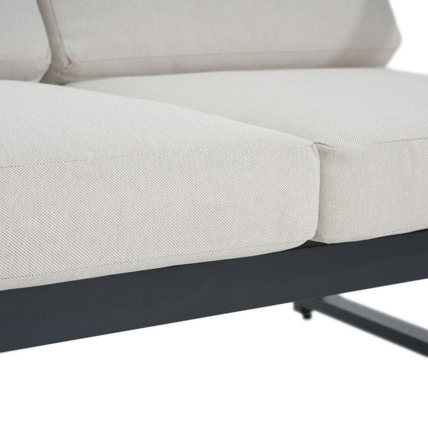 English Elm Christopher Knight Home® - NAVAN Aluminum 4-Piece Chat Set with Beige Olefin Cushions, Black Finish, Comfortable Outdoor Seating N775P243378B