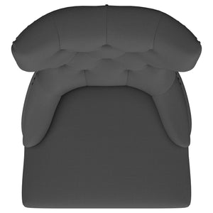 English Elm 1pc Modern Tufted Wingback Dining Chair with Curved Barrel Back, Nailhead Trim, Plush Upholstery Comfort Black,Gray 28.74 L x 27.95 W x 25.2 H B011P301372