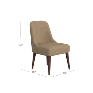 English Elm Guy Boucle Upholstered Dining Chair with Tapered Amber Legs for Modern Interiors B056P417000