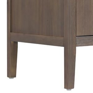 English Elm U_style Farmhouse Pine Veneer Buffet Cabinet with Double Doors for Kitchen or Entryway Brown N711P410389D