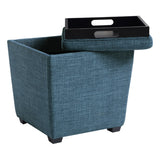 OSP Home Furnishings Rockford Storage Ottoman Blue