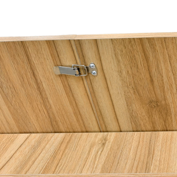 English Elm 55.11"-70.86" Extendable Dining Table with Sculpted Striped Legs Seats Six in Modern Style Natural W757P411747