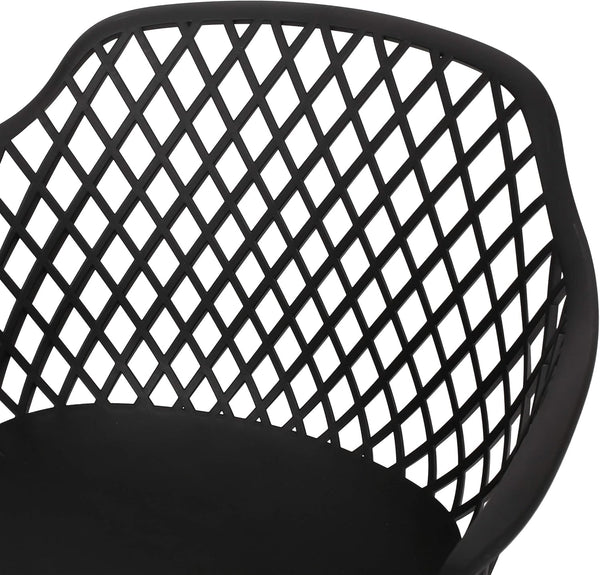 English Elm Christopher Knight Home® - POPPY Weather-Resistant Outdoor Dining Chairs Set of 4 in Black — Durable Polypropylene Mesh Design N776P276728B