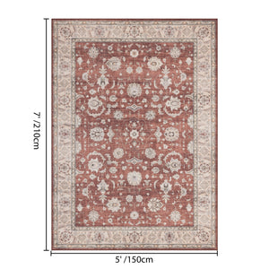 English Elm Premier Traditional Medallion Low Pile Area Rug Warm Red Tones for Living Rooms B186P479404
