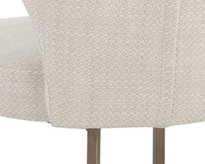 Sunpan YORKVILLE Dining Chair - Modern Wingback Design with Luxe Performance Fabric & Antique-Brass Legs 107812