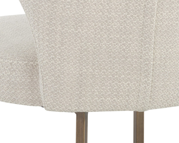 Sunpan YORKVILLE Dining Chair - Modern Wingback Design with Luxe Performance Fabric & Antique-Brass Legs 107812