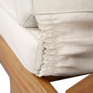 English Elm Christopher Knight Home® - Outdoor Acacia Daybed Sofa with Foldable Arms, Rust‑Resistant Teak Frame & UV‑Proof Beige Cushions N779P249303T