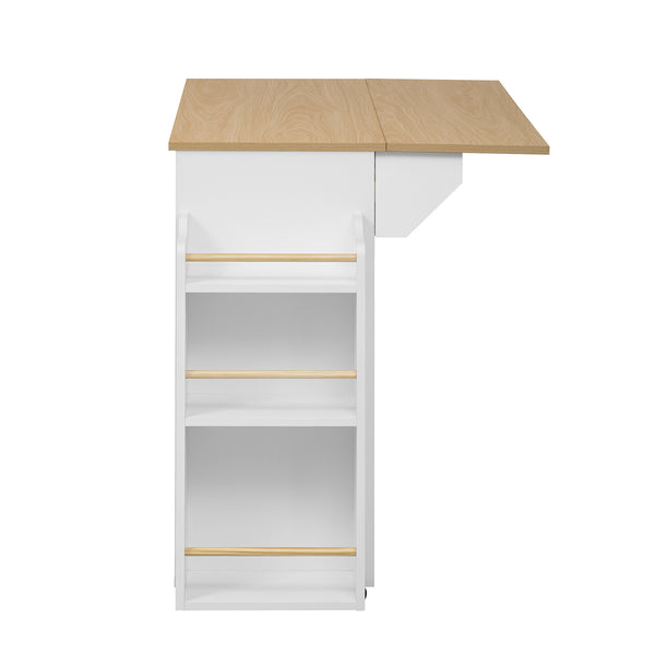 English Elm 2 IN 1 Modern Dog Crate Kitchen Island with Storage, Rolling Lockable Casters, Sliding Doors & Drawer N843P256452R