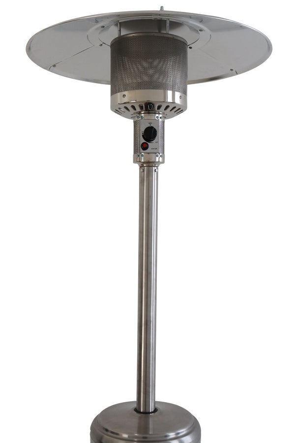 English Elm 46000 Stainless Steel Propane Patio Heater - 46K BTU Steel Gray, Quiet Radiant Heat, Wheels, Safety Cutoff B120P218111