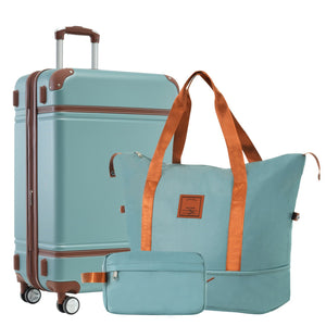 English Elm Hardshell Abs Suitcase Set with Duffel and Toiletry Bag Tsa Lock Spinner Wheels Green N732P193484M