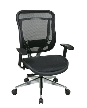OSP Home Furnishings Executive Mesh High Back Office Chair with Lumbar Support Ergonomic Adjustable Seating 818A-11P9C1A8