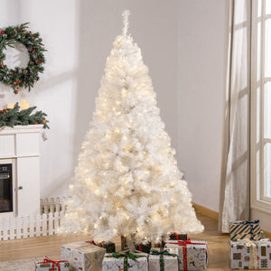 English Elm Homcom 6' Prelit Douglas Fir Christmas Tree With 250 Warm White Leds, 1000 Tips & Easy Setup W2225P229359