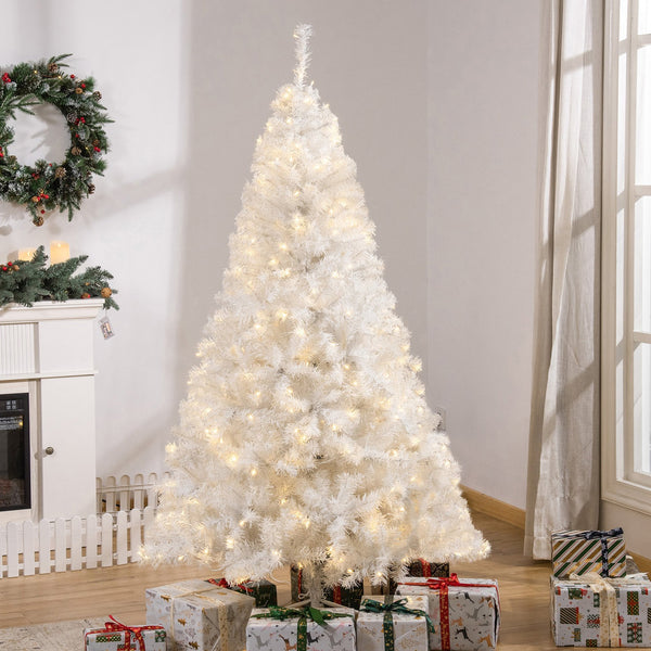 English Elm Homcom 6' Prelit Douglas Fir Christmas Tree With 250 Warm White Leds, 1000 Tips & Easy Setup W2225P229359