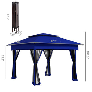 English Elm Outsunny 11' X 11' Instant Pop-Up Canopy With Screened Walls - Perfect Outdoor Shelter For Events! W2225P229371-GIGA
