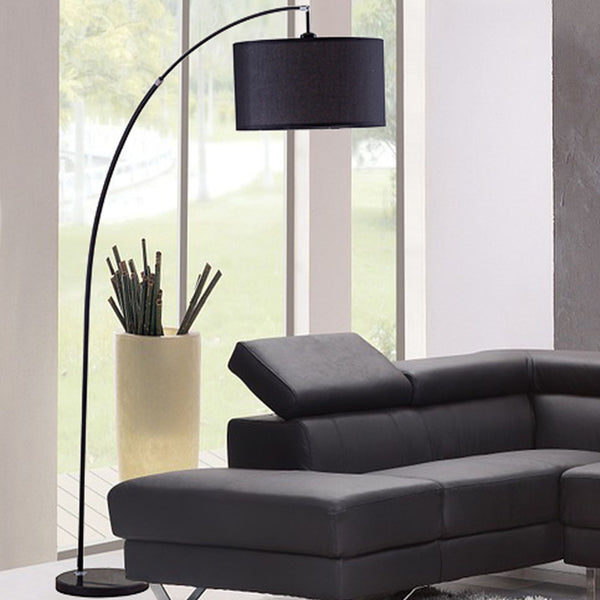 English Elm 86" Tall Metal Arc Floor Lamp "Bella" - Modern Black Design With Marble Base & Adjustable Lighting B072116139
