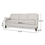 Christopher Knight Home® - Noble House - Dupont Contemporary 3 Seater Fabric Sofa