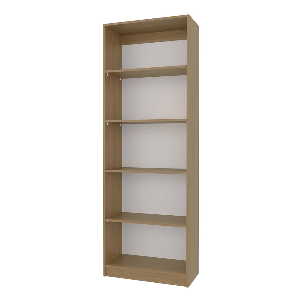 English Elm Natural Oak And White 5-Shelf Bookcase: Modern Storage Solution For Stylish Home Organization B062P355525