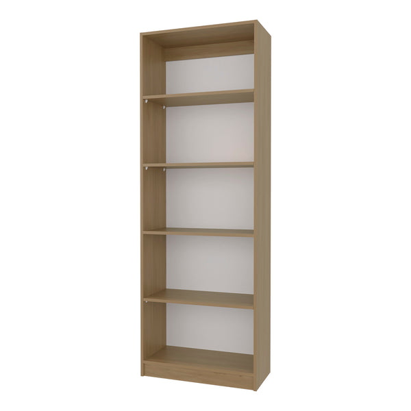 English Elm Natural Oak And White 5-Shelf Bookcase: Modern Storage Solution For Stylish Home Organization B062P355525