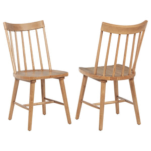 English Elm Carlos Windsor Spindle Back Rubberwood Dining Chairs Ergonomic Set of Two Natural B062P447841
