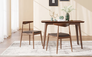 English Elm [video] Rubberwood Dining Chairs Set of 2 Faux Leather Ergonomic Retro Splayed Leg Design Brown,Walnut N759P386879D