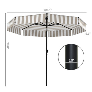 English Elm Outsunny 8.6 Ft Vented Patio Market Umbrella with Crank Tilt and Upf 30 Protection W2225P485589