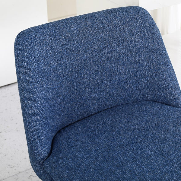 English Elm Counter Upholstered Swivel Bar Stools Set of 2 — Mid-Century Modern Comfort, 360° Rotation, Durable Metal Legs Blue W2200P233484