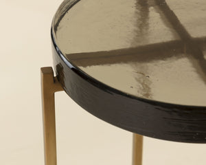 Sunpan Sheena End Table - Elegant Iron Design, Stylish Home Accent, Perfect for Living Room Decor Antique Brass
