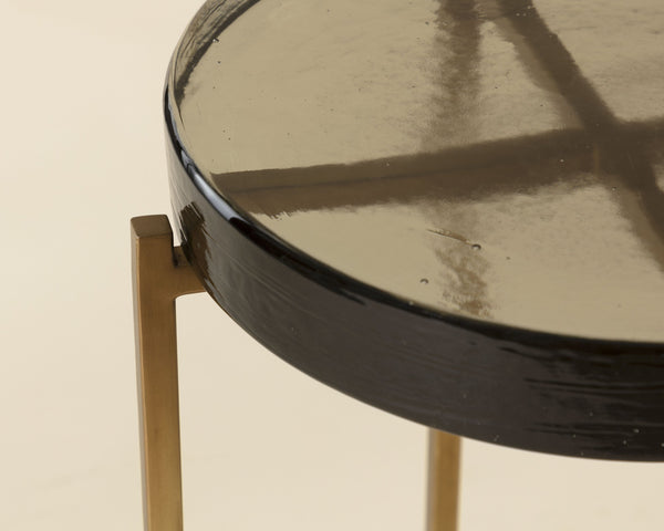 Sunpan Sheena End Table - Elegant Iron Design, Stylish Home Accent, Perfect for Living Room Decor Antique Brass