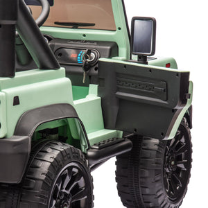 English Elm Licensed Land Rover Defender Ride on Car 24v Dual Motor with Parental Remote Green W1578P339063