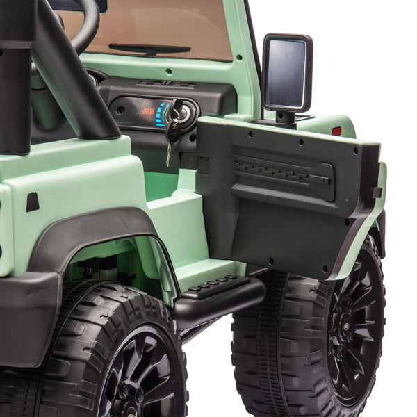 English Elm Licensed Land Rover Defender Ride on Car 24v Dual Motor with Parental Remote Green W1578P339063