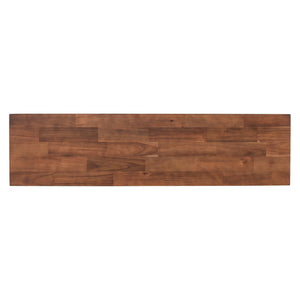 English Elm Mirod 57 Inch Acacia Veneer Console Table with Cross Leg Base for Entryway Brown N760P214643D